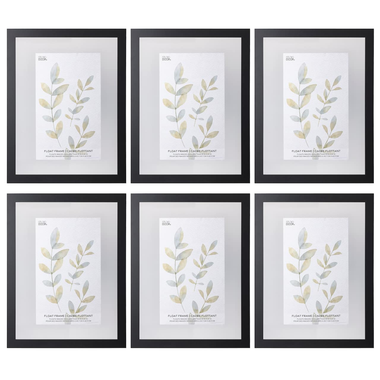 6 Pack: Black 18" x 24" Float Frame by Studio Décor®